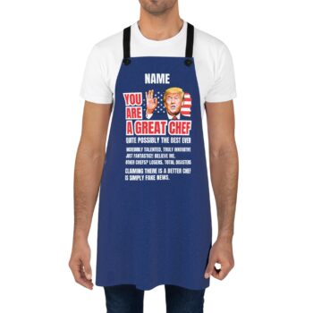 Great Chef Custom Name - Funny Blue Apron - Adjustable Unisex - 100% Poly