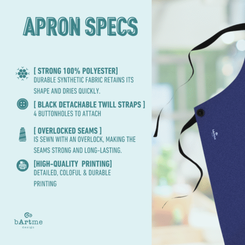 Great Chef Custom Name - Funny Blue Apron - Adjustable Unisex - 100% Poly - Image 2