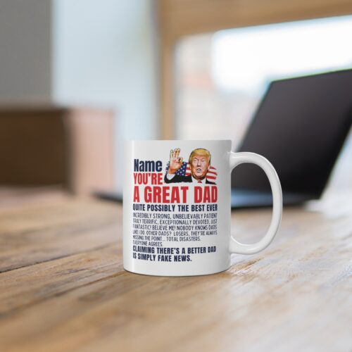 Great DAD Mug Custom Name Funny Coffee Cup 11oz - Image 3