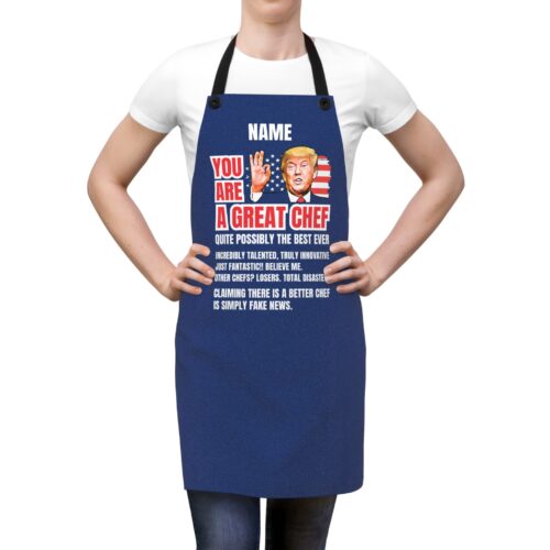 Great Chef Custom Name - Funny Blue Apron - Adjustable Unisex - 100% Poly - Image 4
