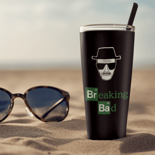 Breaking Bad Tumbler & Custom back Text - with Lid - Stainless Steel Funny Cup 20oz - Image 4