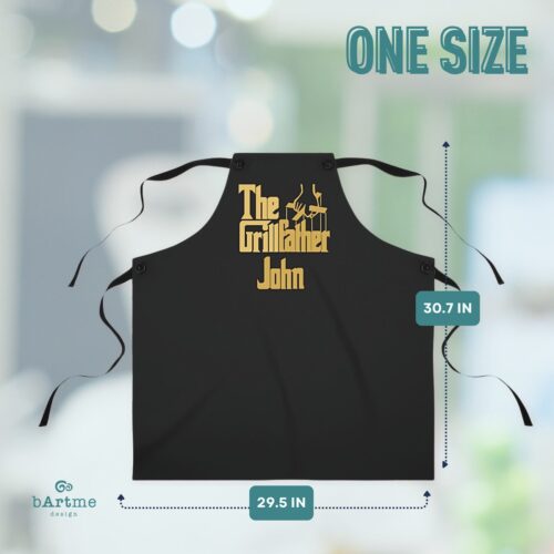 The Grillfather Apron & Custom Name - Funny Dad gift for Kitchen Grilling, Adjustable - Image 2