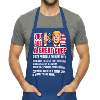 Trump Great Chef Funny Apron. For Dad, Mom, Grandpa, Friends Gift - 2 Pockets - Adjustable - Unisex