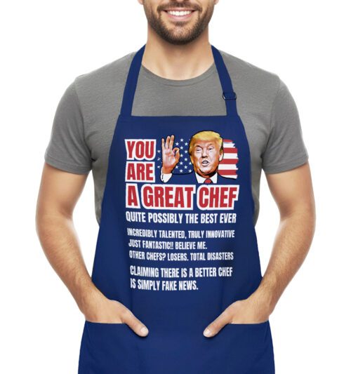 Great Chef Trump Funny Apron  - Gift for Dad, Mom, Grandpa or Friends  2 Pockets - Adjustable - Unisex