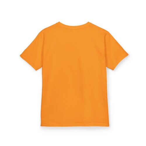 Youth Halloween T-shirt Kids Pumpkin design - Orange Heavy Cotton - Image 6