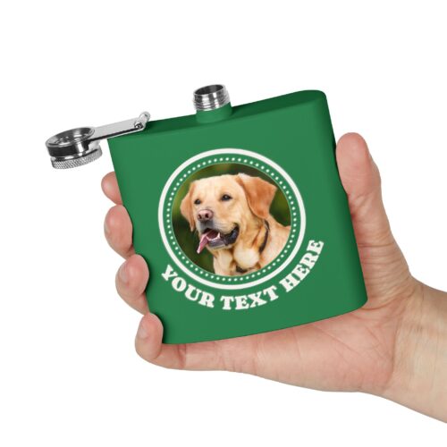 Custom Photo & Text Stainless Steel Flask, 6oz - Image 9