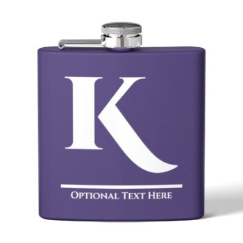 Monogram & Custom Text Stainless Steel Flask, 6oz