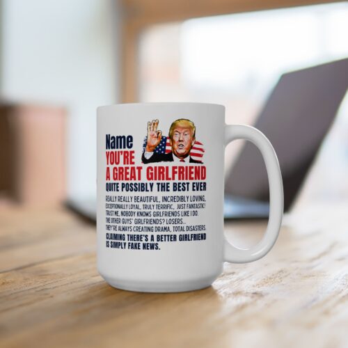 Great Girlfriend & Custom Name - Funny Valentine's Mug 11 or 15oz - Image 3