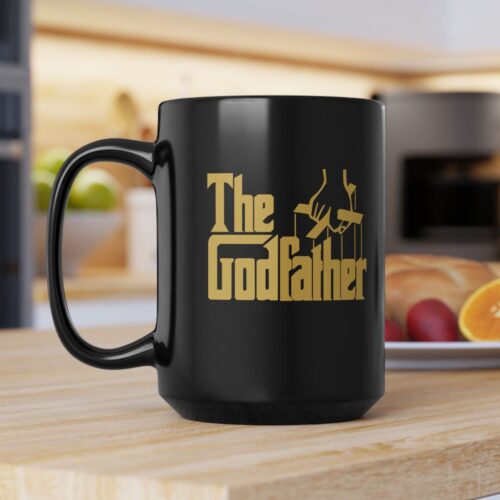 The Godfather & Custom Back Text -  Black Coffee Mug - Image 6