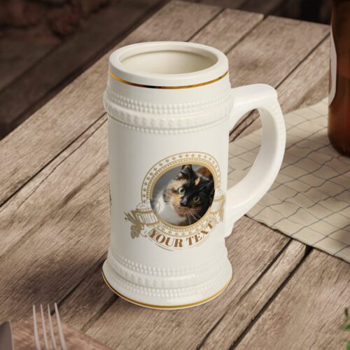 Dog or Cat Dad, Mom Custom Photo & Text  Beer Stein -  Mug 22oz - Image 7