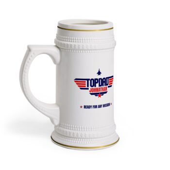 Top DAD & Custom Name Beer Stein - Fathers Day Large Mug 22oz