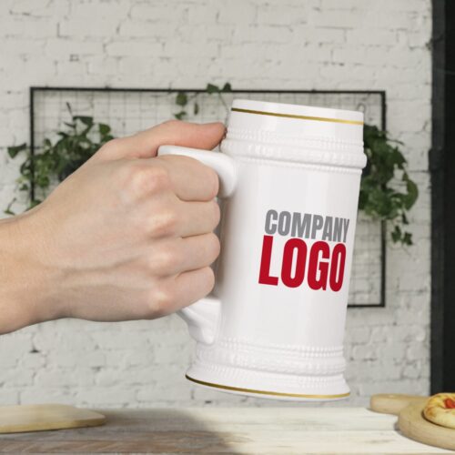Company LOGO & Qr code Custom Beer Stein - Large Mug 22oz - Image 5