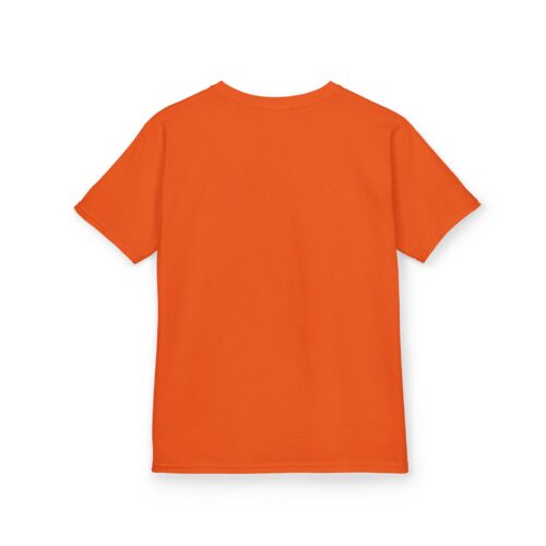 Youth Halloween T-shirt Kids Pumpkin design - Orange Heavy Cotton - Image 5