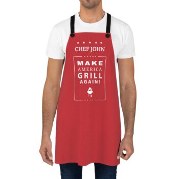 Make America Grill Again Apron & Custom Chef Name MAGA Red  - Unisex