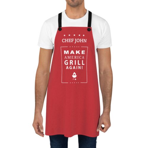 Make America Grill Again Apron & Custom Chef Name MAGA Red  - Unisex