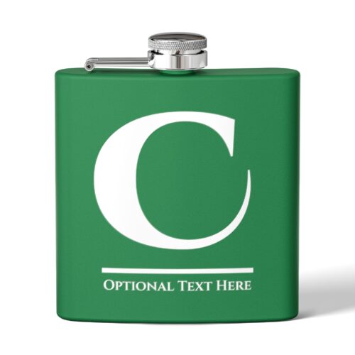 Monogram & Custom Text Stainless Steel Flask, 6oz - Image 4