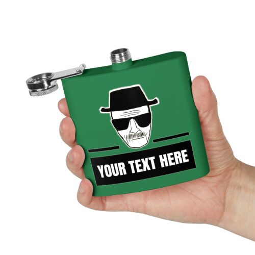 Breaking Bad & Custom Text - Stainless Steel Flask, 6oz - Image 5