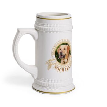 Dog or Cat Dad, Mom Custom Photo & Text  Beer Stein -  Mug 22oz