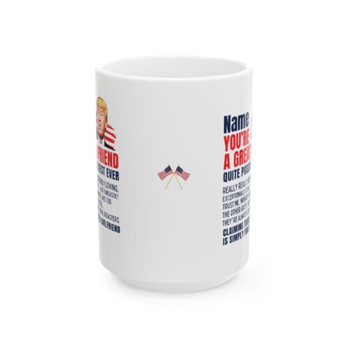Great Girlfriend & Custom Name - Funny Valentine's Mug 11 or 15oz - Image 2