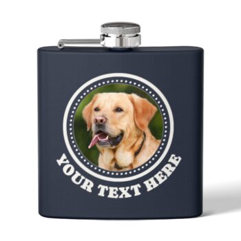 Custom Photo & Text Stainless Steel Flask, 6oz