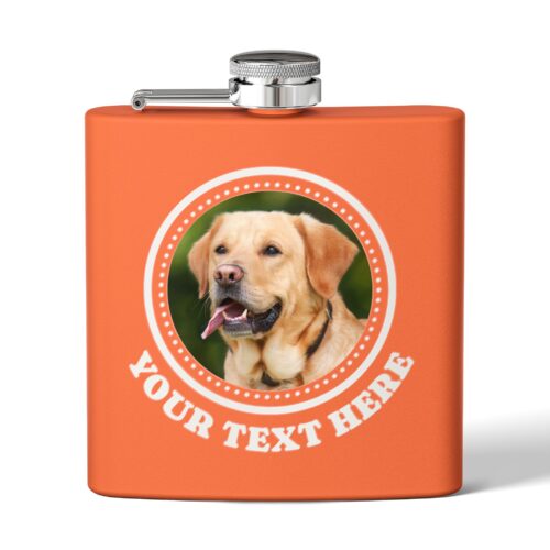 Custom Photo & Text Stainless Steel Flask, 6oz - Image 2