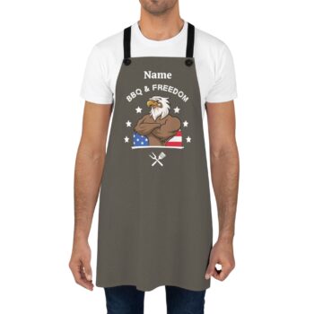 BBQ & Freedom - Eagle Chef Custom Name Apron - Ajustable, Unisex