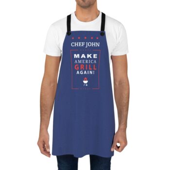 Funny Chef Custom Name Apron Make America Grill Again MAGA Blue - Unisex