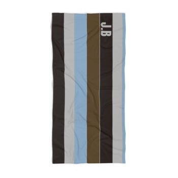 Mens Towel with Custom Name - Bold design - Striped - heavyweight Cotton Blend 30x60