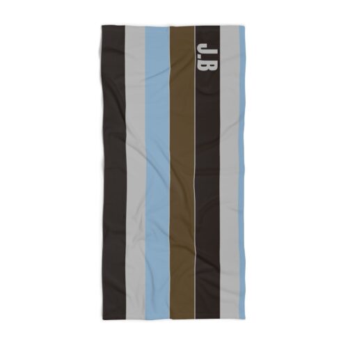 Mens Towel with Custom Name - Bold design - Striped - heavyweight Cotton Blend 30x60