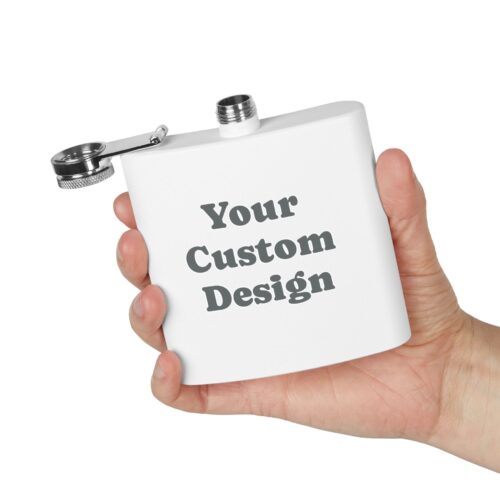 Your Custom Design - Personalized Stainless Steel Flask, 8 colors, 6oz - Image 4