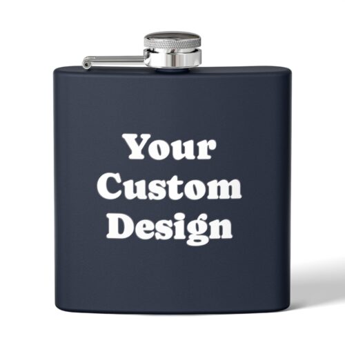 Your Custom Design - Personalized Stainless Steel Flask, 8 colors, 6oz