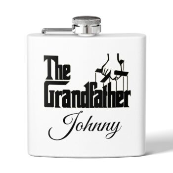 The Grandfather & Custom Name - Grandpa Stainless Steel Funny Flask, 6oz