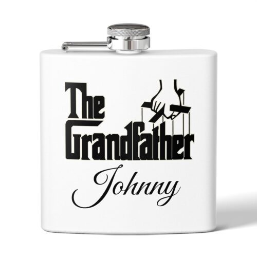 The Grandfather & Custom Name - Grandpa Stainless Steel Funny Flask, 6oz