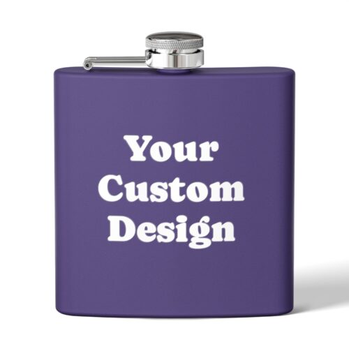 Your Custom Design - Personalized Stainless Steel Flask, 8 colors, 6oz - Image 2
