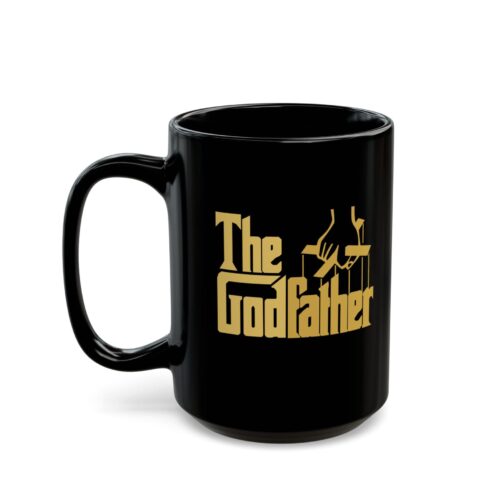 The Godfather & Custom Back Text -  Black Coffee Mug - Image 5