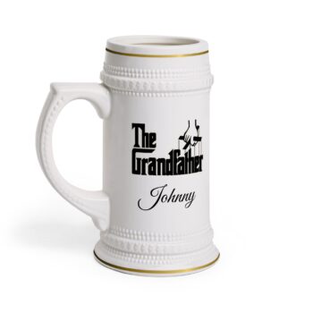 The Grandfather & Custom Name Grandpa Beer Stein Large Mug, 22oz