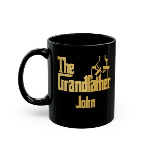 The Grandfather & Custom Name Grandpa Black Mug