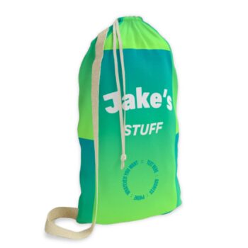 Laundry Bag & Custom Name and Text - Colorful Green - 2 sizes