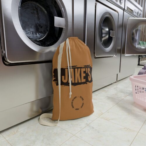 Laundry Bag & Custom Name - Modern Brown - 2 sizes - Image 2
