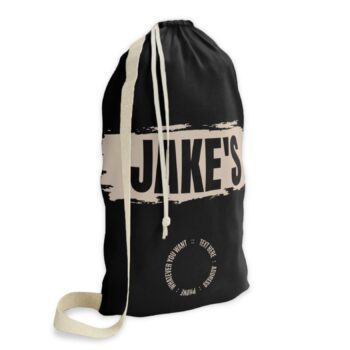 Laundry Bag & Custom Name - Modern Black
