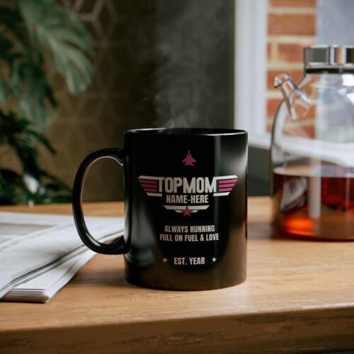 Top MOM Mug & Custom Name, Est. Year - Coffee Cup 11,  15oz - Image 6