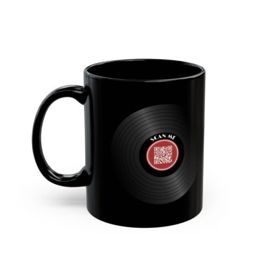Custom QR Code Mug - Add your own URL - Playlist, Music, Black Coffee Cup - Image 4