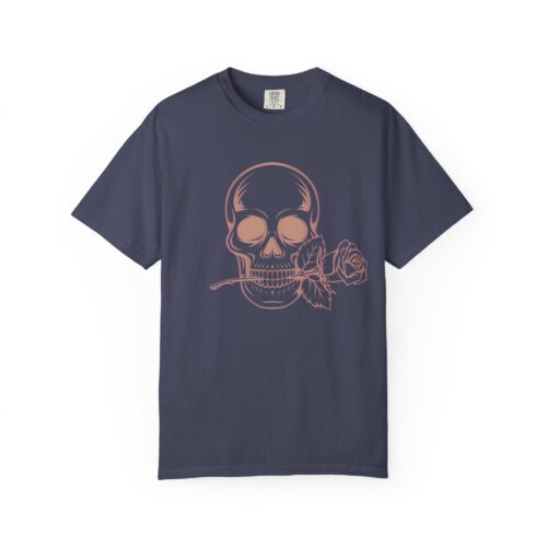 Skull & Rose T-shirt - Washed Colors - Premium Cotton - Unisex Tee All Sizes - Image 8