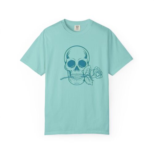 Skull & Rose T-shirt - Washed Colors - Premium Cotton - Unisex Tee All Sizes - Image 2