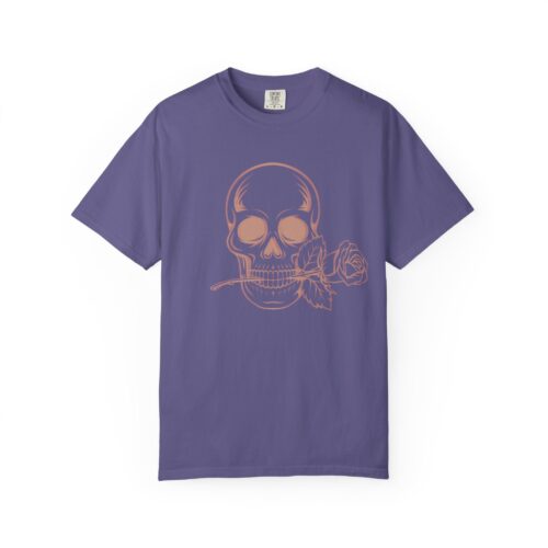 Skull & Rose T-shirt - Washed Colors - Premium Cotton - Unisex Tee All Sizes
