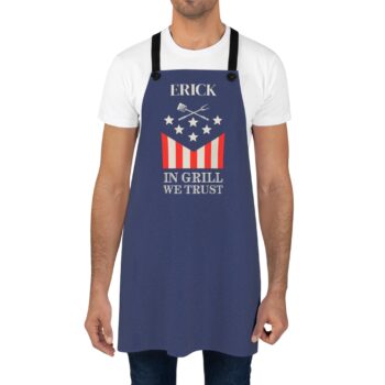 US Flag Custom Funny Grilling Apron - In Grill We Trust - Adjustable - Unisex - Add your Name