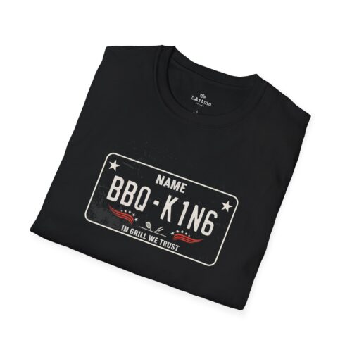 BBQ King T-Shirt Custom Inspired by Vintage License Plates Designs - All Customizable Plate Text Areas Unisex  S to 5XL - Image 2