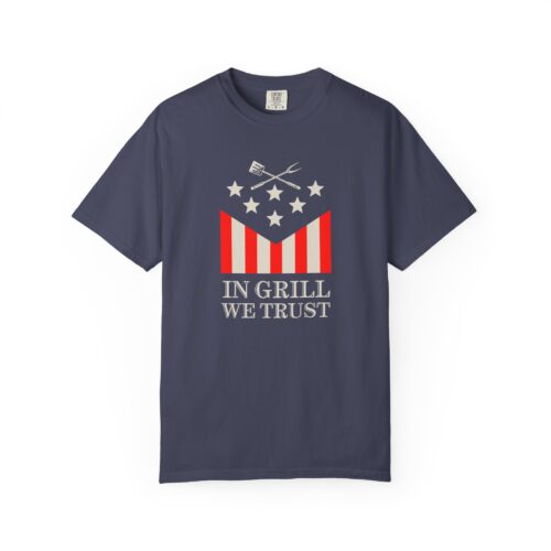 US Flag  Funny Grilling T-shirt - "In Grill we Trust"  - Unisex T-shirt Premium Cotton - All Sizes - Image 6