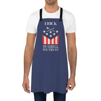 US Flag Custom Funny Grilling Apron - In Grill We Trust - Adjustable - Unisex - Add your Name