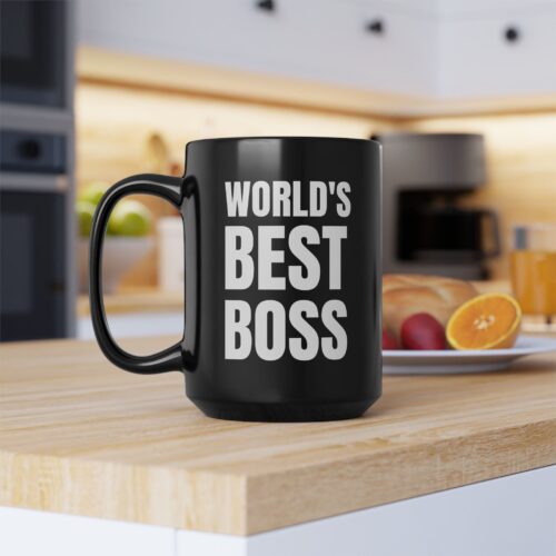 World's Best Boss Mug Custom (Your Office Logo) Personalized Coffee Cup 11, 15oz - Image 3